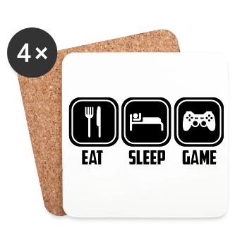 eat sleep game - Untersetzer (4er-Set) - Weiß - Vorne