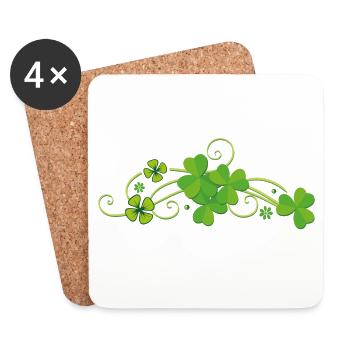 Trèfle chanceux trèfle Saint Patrick St-Sylvestre - Dessous de verre (lot de 4) - blanc - Devant