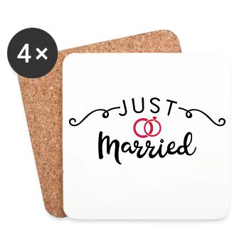 just married - Coasters (set of 4) - white - Front