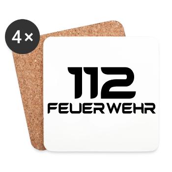 Feuerwehr 112 - Shirt - Untersetzer (4er-Set) - Weiß - Vorne