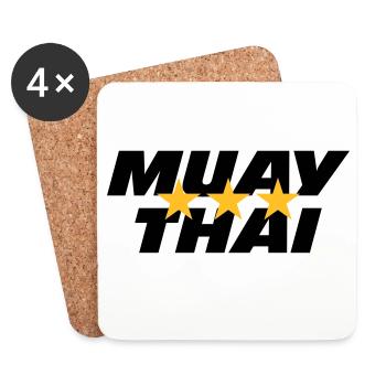 Muay Thai - Dessous de verre (lot de 4) - blanc - Devant