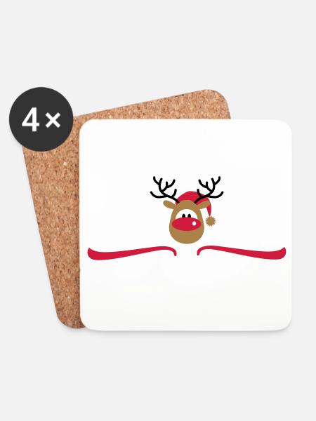 weihnachten - Untersetzer (4er-Set) - Weiß