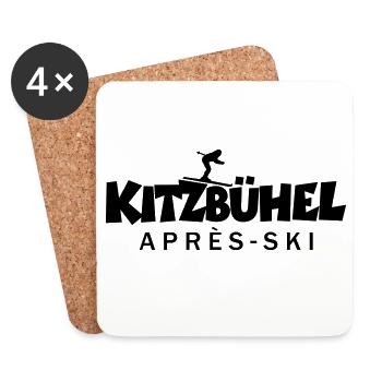 Kitzbühel Après-Ski Skifahrerin Skifahrer - Untersetzer (4er-Set) - Weiß - Vorne