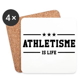 Athletisme is life - Dessous de verre (lot de 4) - blanc - Devant