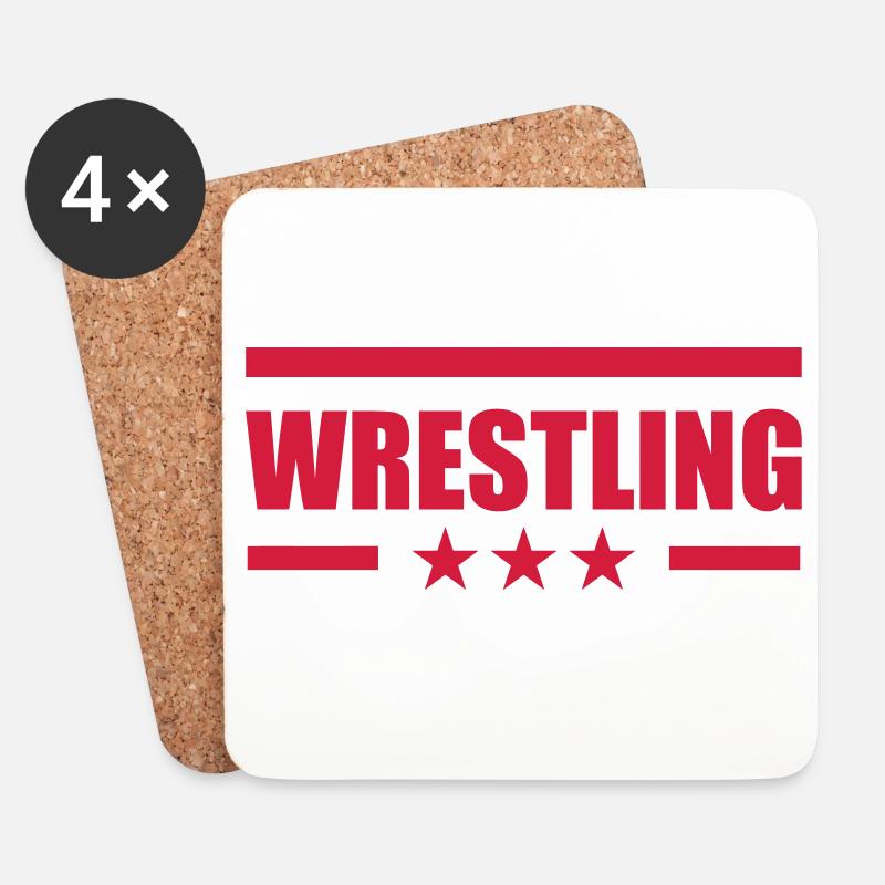 Wrestling - Untersetzer (4er-Set) - Weiß