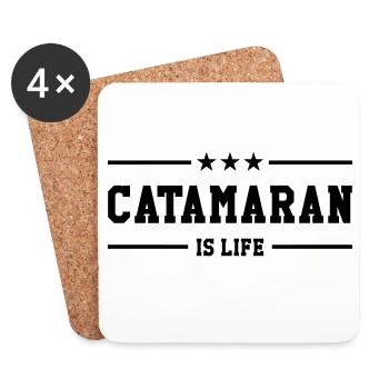 Catamaran is life - Coasters (set of 4) - white - Front