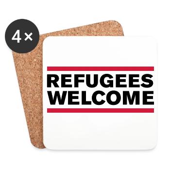 politik refugees welcome - Untersetzer (4er-Set) - Weiß - Vorne