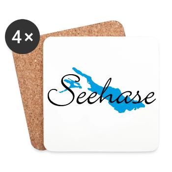 Seehase vom Bodensee für helle Shirts - Untersetzer (4er-Set) - Weiß - Vorne