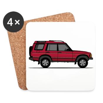 Discovery 2 Red - Coasters (set of 4) - white - Front
