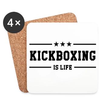 Kickboxing / Kick-Boxeur / Kick Boxing / - Dessous de verre (lot de 4) - blanc - Devant