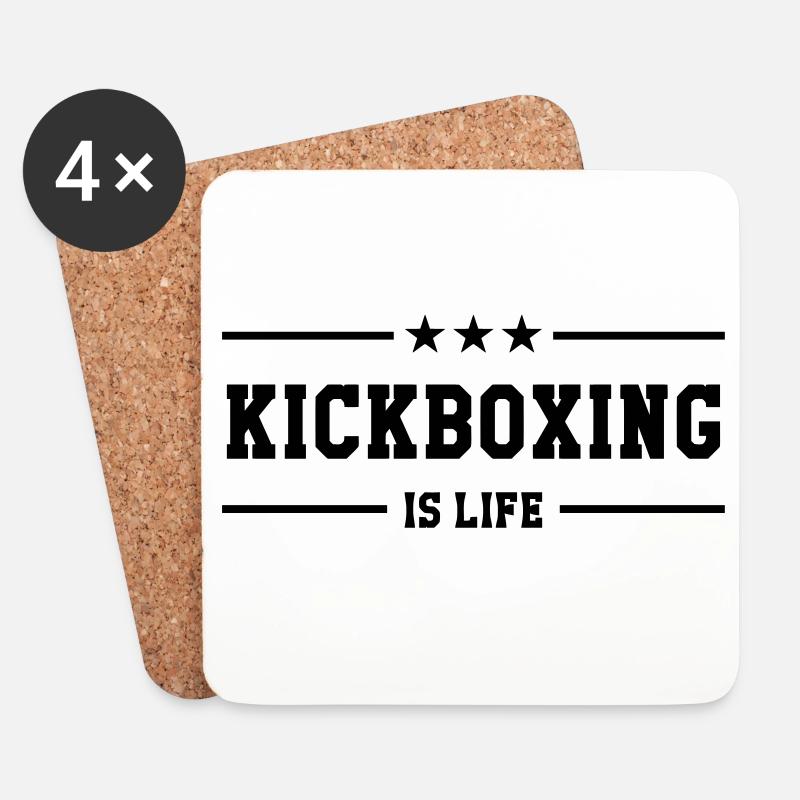 Kickboxen / Kickboxing / Kickboxer / Kick Boxing - Untersetzer (4er-Set) - Weiß