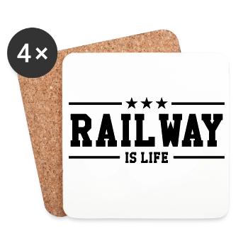 Railway Railwayman Cheminot Train Eisenbahn - Coasters (set of 4) - white - Front
