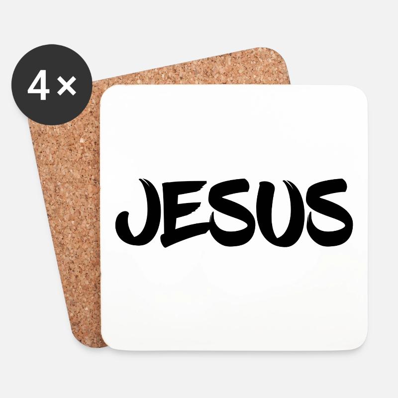 Jesus - Untersetzer (4er-Set) - Weiß