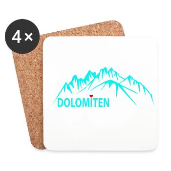 Dolomites Mountain Panorama Illustration - Coasters (set of 4) - white - Front