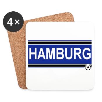 Hamburg , Tradition , Hamburg Fussball Fan (25) - Untersetzer (4er-Set) - Weiß - Vorne