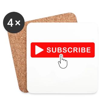 Subscribe Button Click Icon Design - Coasters (set of 4) - white - Front