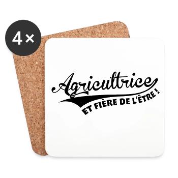 Farmer and proud to be - Coasters (set of 4) - white - Front