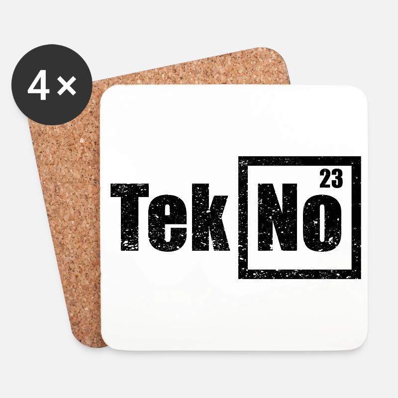 Techno Tekno Periodensystem Chemie Geschenk - Untersetzer (4er-Set) - Weiß
