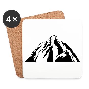 Mountains Symbol Mountains Nature Icon - Coasters (set of 4) - white - Front