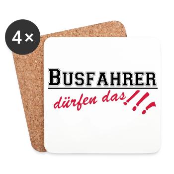 Busfahrer Bus Omnibus Kraftfahrer dürfen...(25) - Untersetzer (4er-Set) - Weiß - Vorne