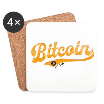 Bitcoin - the future has begun - Est. 2008 - Coasters (set of 4) - white - Front