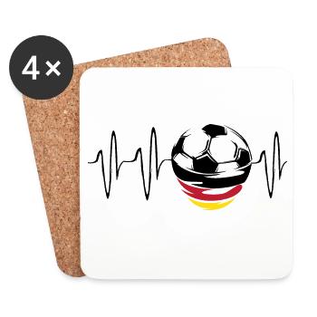 herzschlag deutschland fußball symbol germany icon - Untersetzer (4er-Set) - Weiß - Vorne