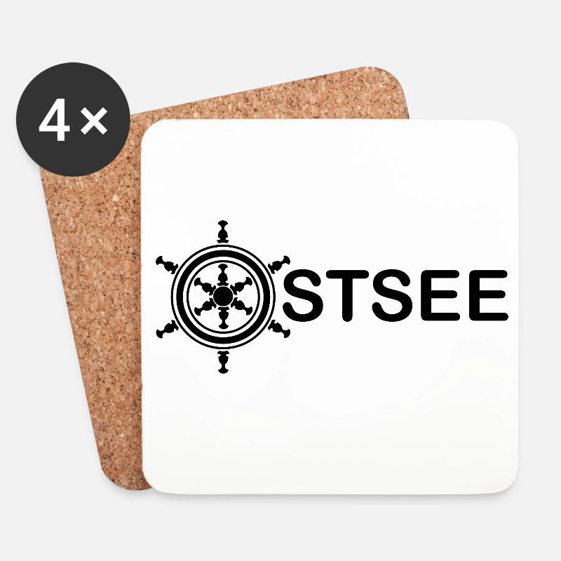 ostsee seemann steuermann kaptän symbol Anker - Untersetzer (4er-Set) - Weiß