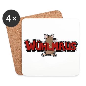 Wühlmaus - Untersetzer (4er-Set) - Weiß - Vorne
