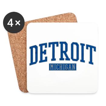 Detroit Michigan Varsity Arc - Coasters (set of 4) - white - Front