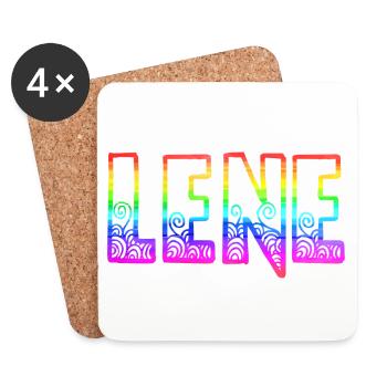 lene rs regenbogen - Untersetzer (4er-Set) - Weiß - Vorne