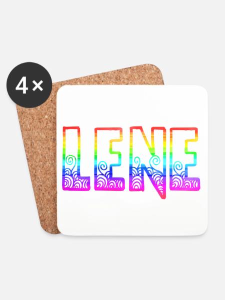 lene rs regenbogen - Untersetzer (4er-Set) - Weiß