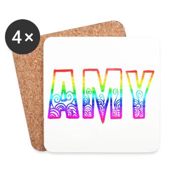 amy rs rainbow - Coasters (set of 4) - white - Front