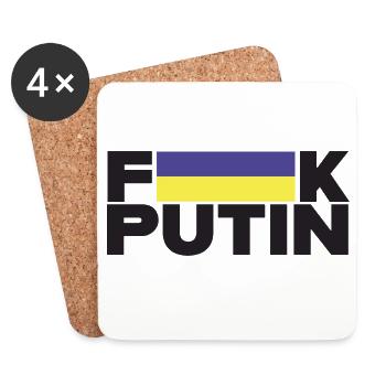 FK Putin Ukraine Flag for Peace - Coasters (set of 4) - white - Front