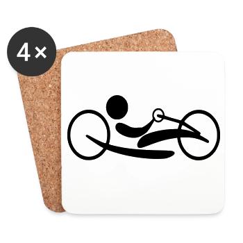 Reclining handbike for sports wheelchair user * - Coasters (set of 4) - white - Front
