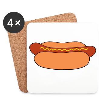 Hot dog Wurst - Untersetzer (4er-Set) - Weiß - Vorne