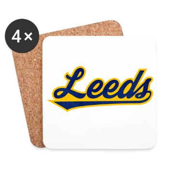 Lettrage Leeds Uk - Dessous de verre (lot de 4) - blanc - Devant