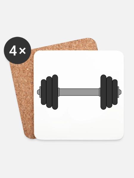 Dumbbell - Coasters (set of 4) - white