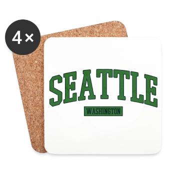 Seattle Washington USA - Coasters (set of 4) - white - Front