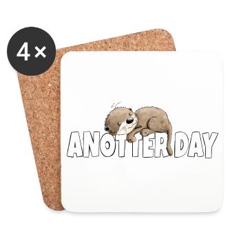 Anotter Day Otter Macht Mal Pause - Untersetzer (4er-Set) - Weiß - Vorne
