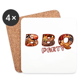 BBQ Party - Dessous de verre (lot de 4) - blanc - Devant