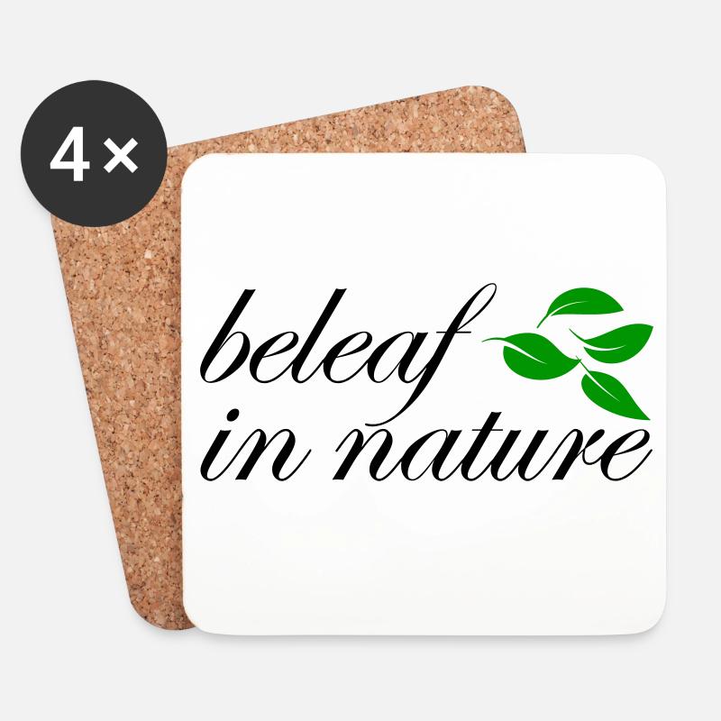 beleaf in nature - Untersetzer (4er-Set) - Weiß