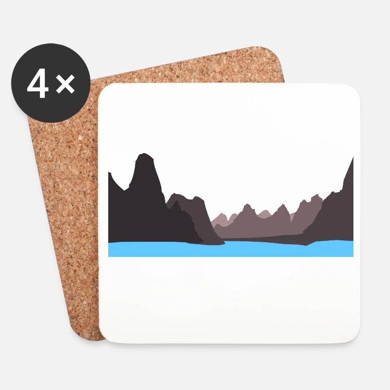 geheimnisvolle Landschaft mit Berge und See - Untersetzer (4er-Set) - Weiß