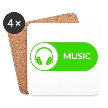 Music-Button - Untersetzer (4er-Set) - Weiß - Vorne