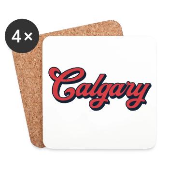 Calgary Lettering Canada – Retro Typography - Coasters (set of 4) - white - Front
