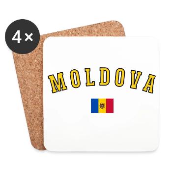 Moldovan flag, Moldovan pride - Coasters (set of 4) - white - Front
