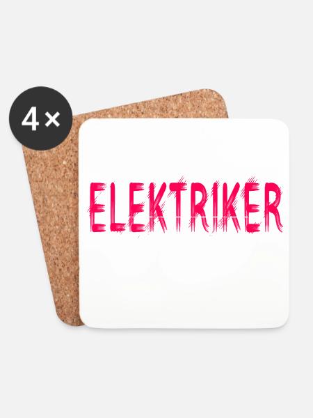 Elektriker Handwerke Design - Untersetzer (4er-Set) - Weiß