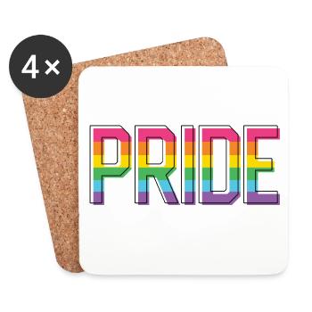 Mois de la fierté LGBT - Fierté! - Dessous de verre (lot de 4) - blanc - Devant