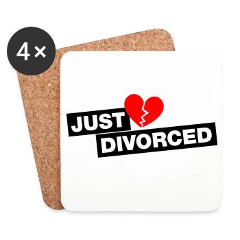 Just divorced - für alle Wieder-Singles - Untersetzer (4er-Set) - Weiß - Vorne