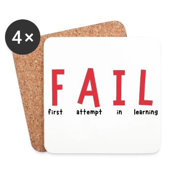FAIL – Lernchance statt Niederlage - Untersetzer (4er-Set) - Weiß - Vorne