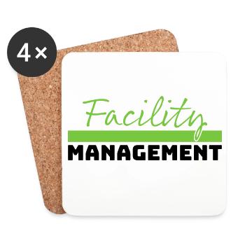 Tshirt Facility Management vert noir - Dessous de verre (lot de 4) - blanc - Devant